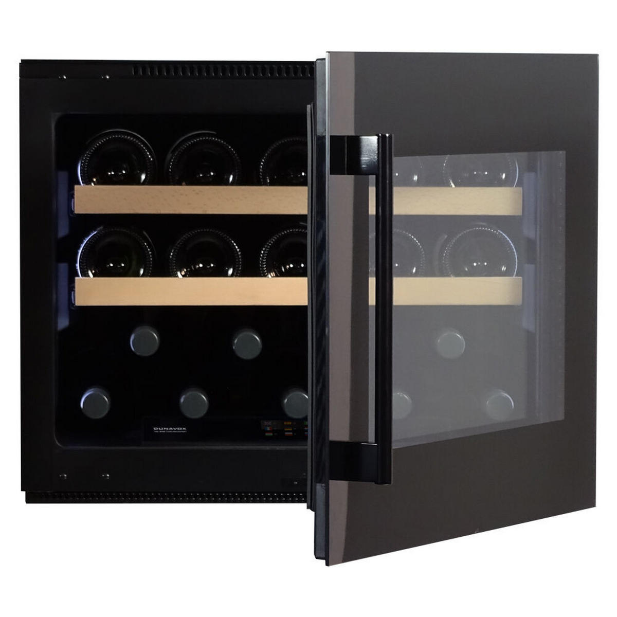 WEINKÜHLSCHRANK DVP-19.50B  - Schwarz, Basics, Glas/Holz (59/45,5/56,9cm)