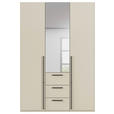 DREHTÜRENSCHRANK 151/223/61 cm,  in Champagner, 3-türig  - Chromfarben/Champagner, Basics, Glas/Holzwerkstoff (151/223/61cm) - Novel