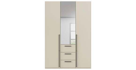 DREHTÜRENSCHRANK 151/223/61 cm,  in Champagner, 3-türig  - Chromfarben/Champagner, Basics, Glas/Holzwerkstoff (151/223/61cm) - Novel