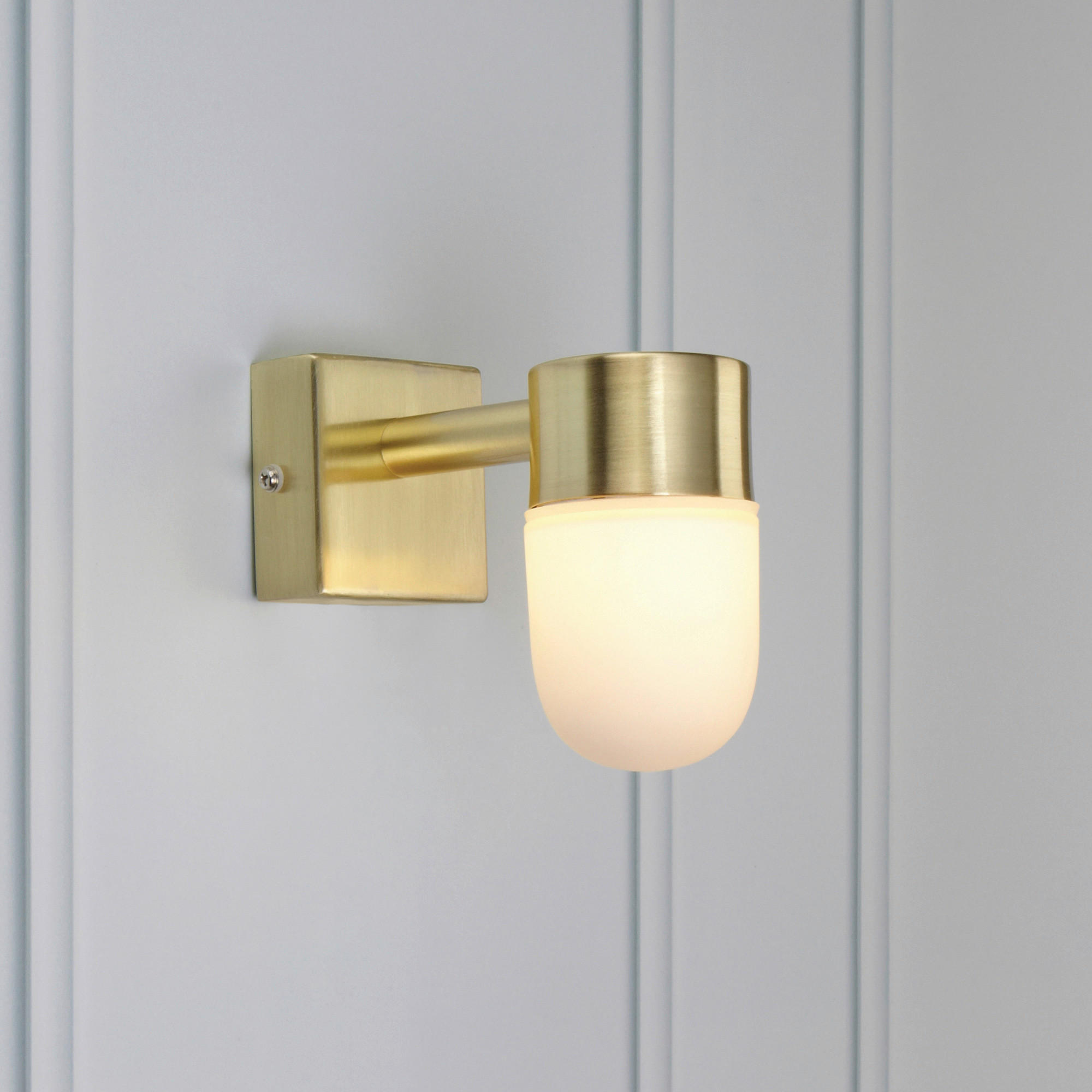 WANDLEUCHTE MENTON 6.5/12/14 cm   - Messingfarben/Weiß, Basics (6.5/12/14cm) - Markslöjd