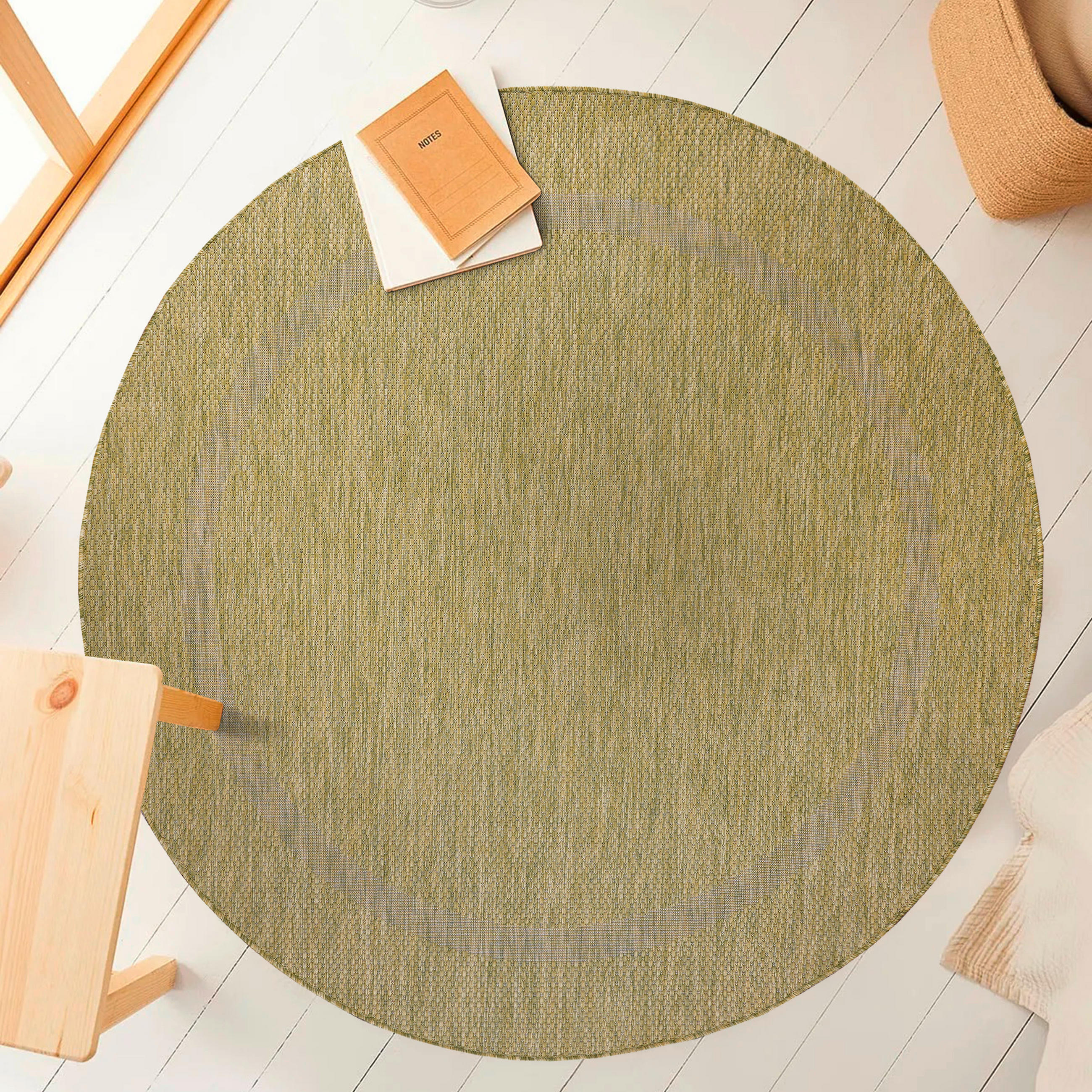 FLATVÄVD MATTA 120/120 cm Relax  - grön, Basics, textil (120/120cm) - Novel