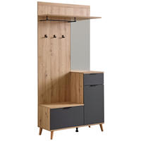 PREDSOBA barve grafita, hrast artisan - barve grafita/hrast artisan, Design, leseni material (100/202/40cm) - home24