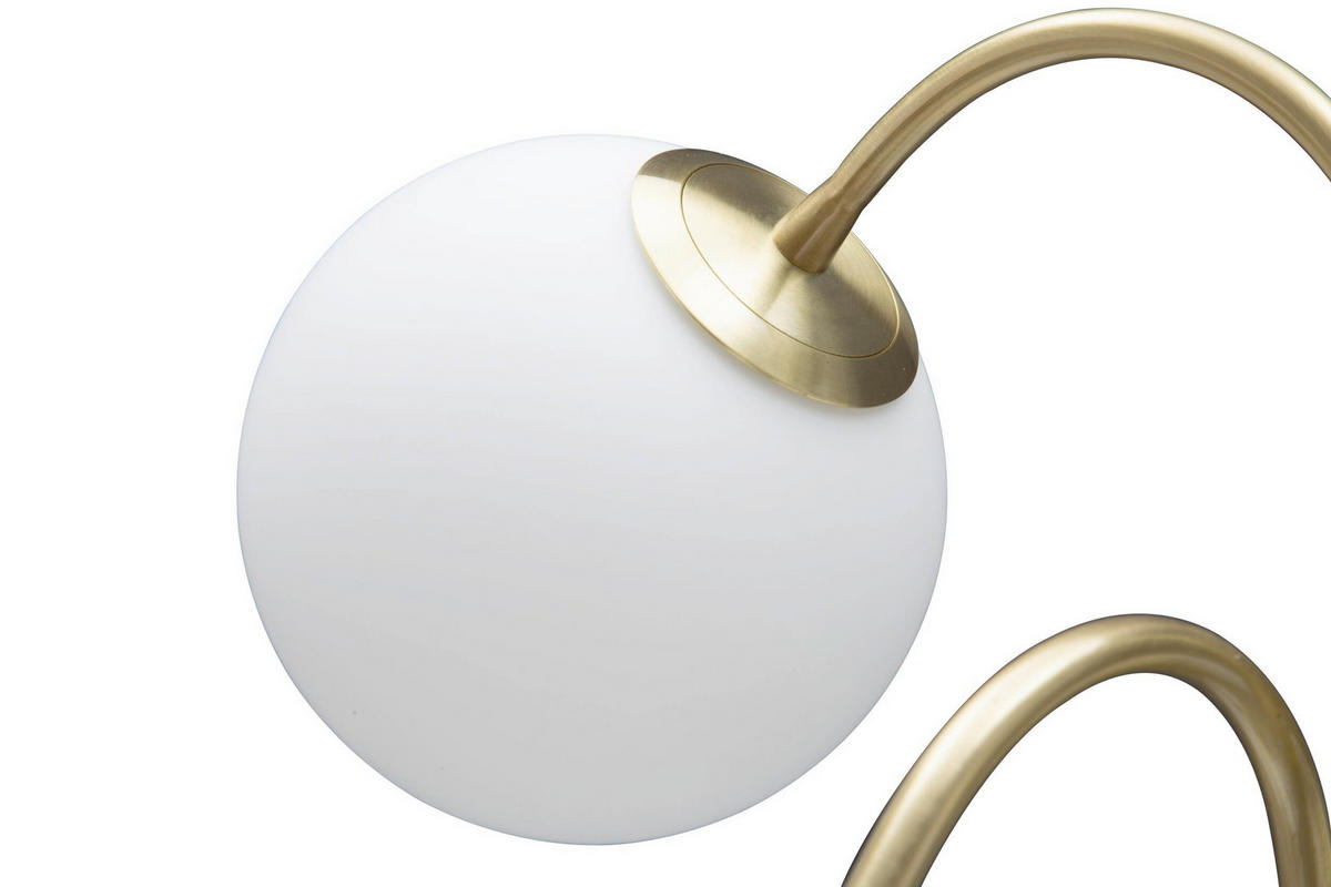TISCHLEUCHTE 53/74 cm  - Goldfarben/Weiß, Trend, Glas/Metall (53/74cm) - Mauro Ferretti