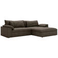 ECKSOFA  in Webstoff Braun  306/198 cm  - Schwarz/Braun, MODERN, Kunststoff/Textil (306/198cm) - Carryhome