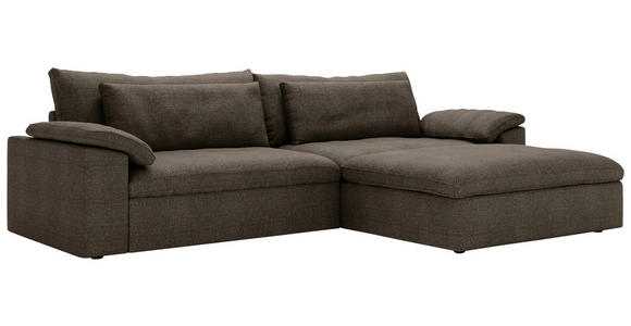ECKSOFA  in Webstoff Braun  306/198 cm  - Schwarz/Braun, MODERN, Kunststoff/Textil (306/198cm) - Carryhome