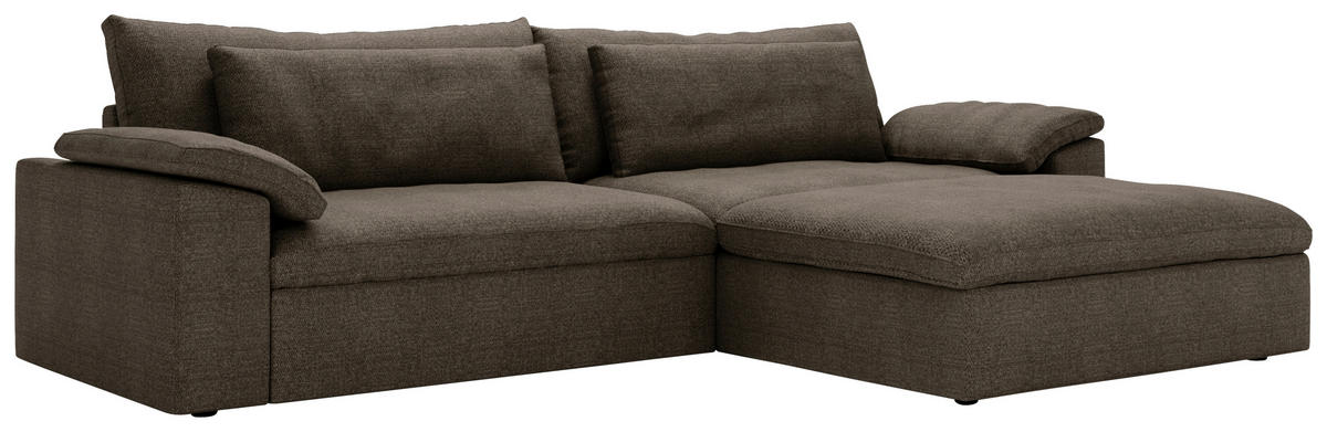 ECKSOFA  in Webstoff Braun  306/198 cm  - Schwarz/Braun, MODERN, Kunststoff/Textil (306/198cm) - Carryhome