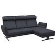 ECKSOFA Grau Flachgewebe  - Schwarz/Grau, Design, Textil/Metall (279-327/176-217cm) - Dieter Knoll