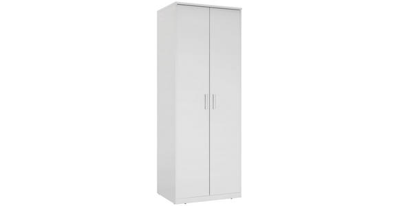 KLEIDERSCHRANK in Weiß - Silberfarben/Weiß, KONVENTIONELL, Holzwerkstoff/Metall (72/194/54cm) - Xora