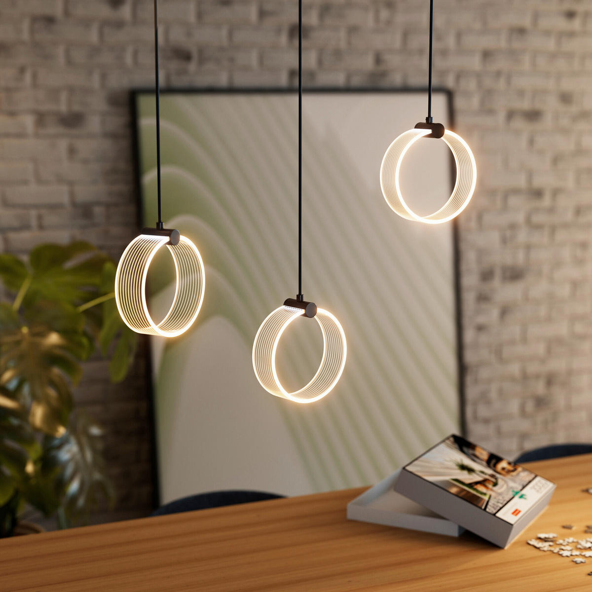 LED-PENDELLEUCHTE 66/5.2/121 cm  - Schwarz, Design, Kunststoff (66/5.2/121cm) - Osram