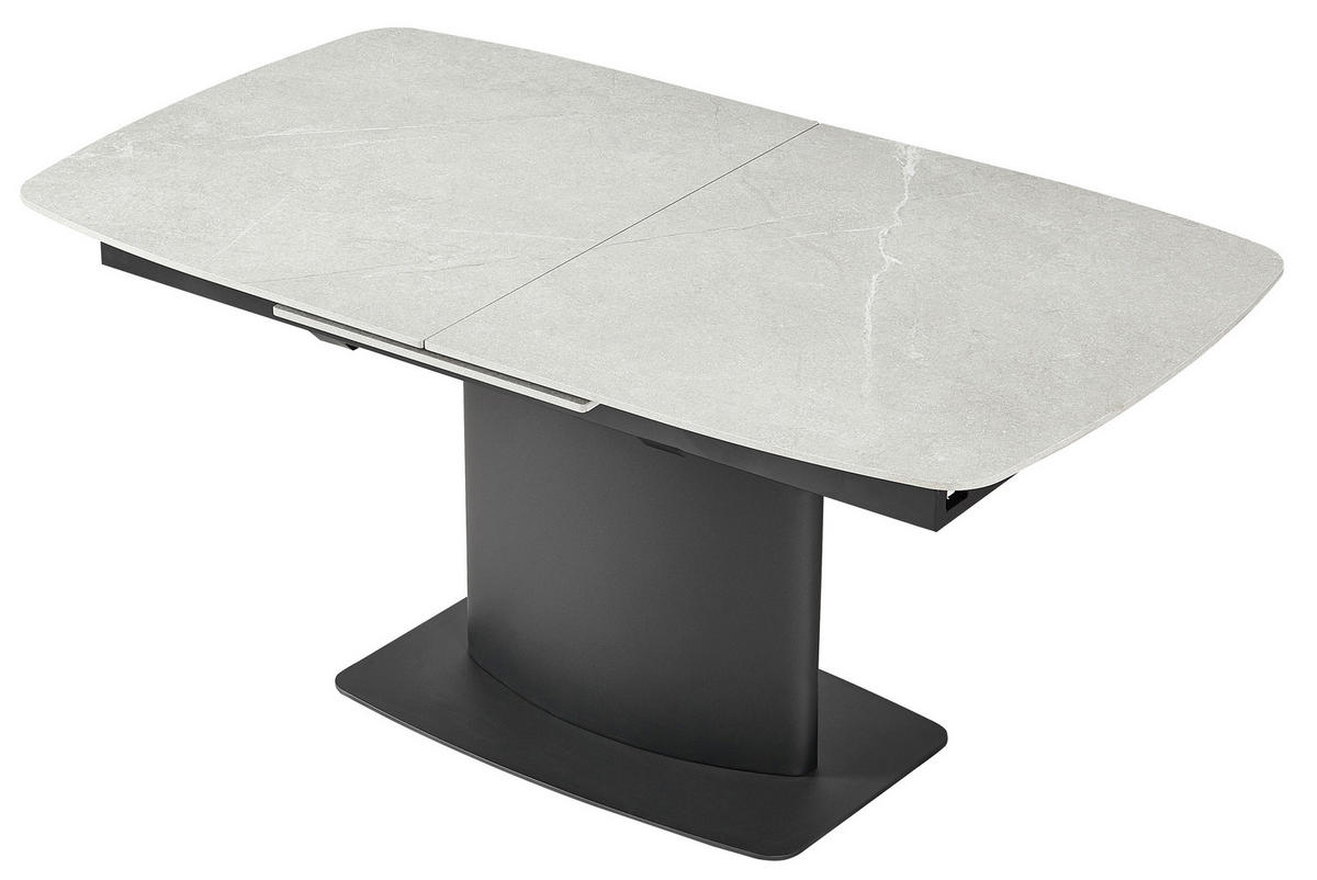 JEDILNA MIZA, siva, črna  - črna/siva, Basics, kovina/keramika (160-210/76/90cm) - Novel