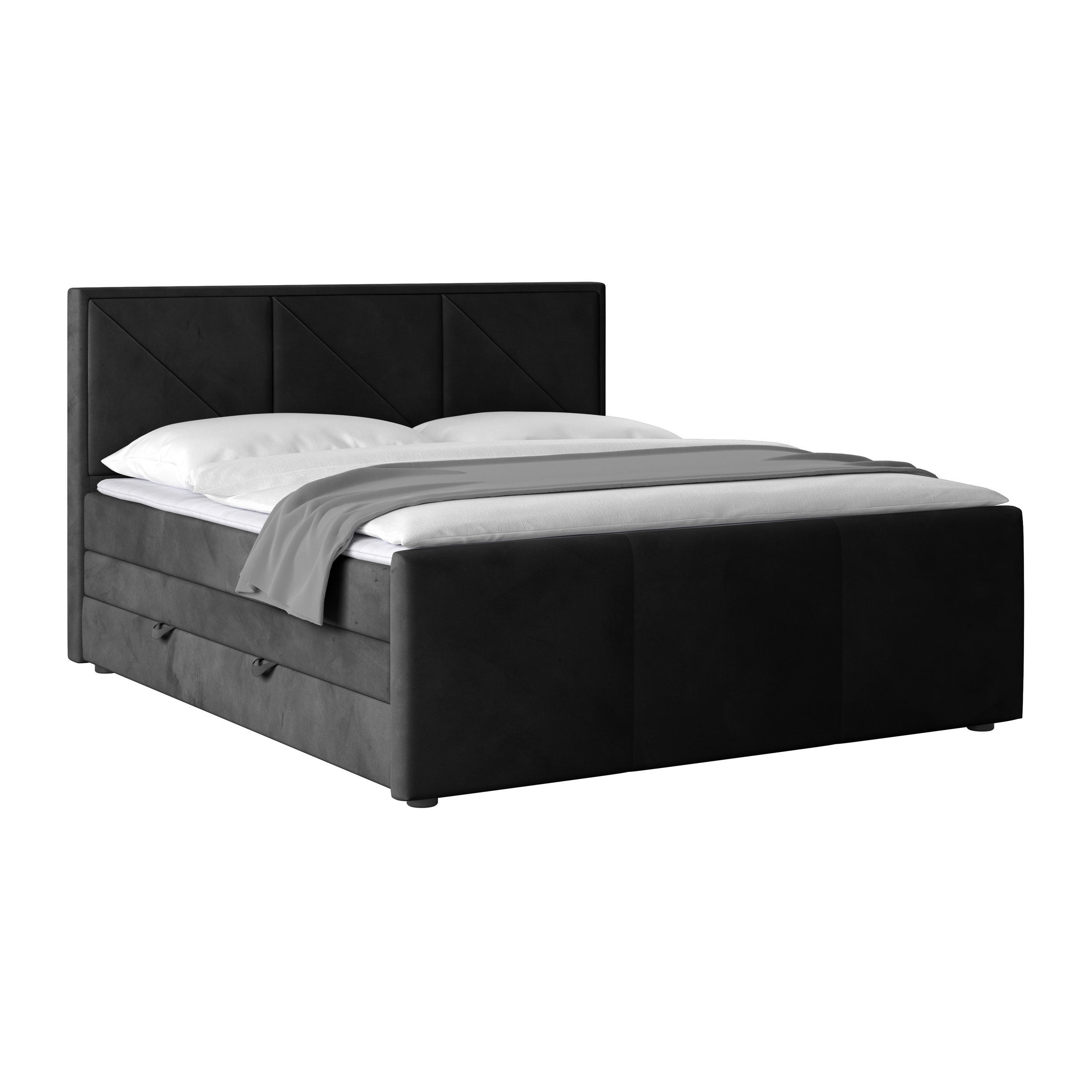 BOXSPRINGBETT 180/200 cm  in Schwarz  - Schwarz, MODERN, Karton/Holzwerkstoff (180/200cm) - MID.YOU