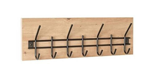 WANDGARDEROBE  in Schwarz, Eichefarben  - Eichefarben/Schwarz, KONVENTIONELL, Holzwerkstoff/Metall (60/20/10cm)
