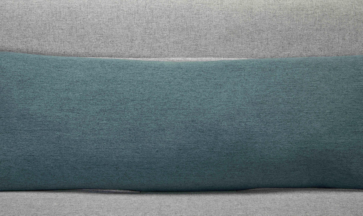SCHLAFSOFA Webstoff Grau  - Blau/Naturfarben, MODERN, Holz/Kunststoff (125/84/91cm) - Livetastic