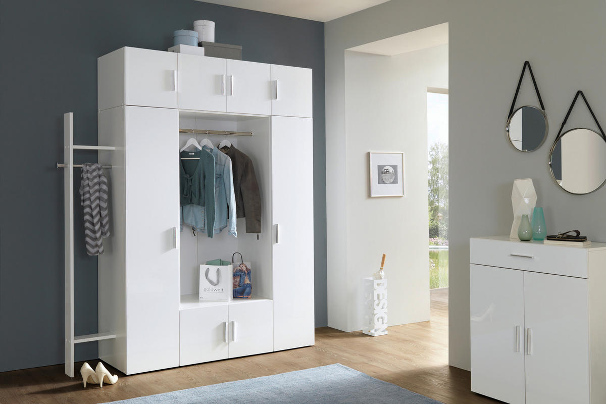 AUFSATZSCHRANK 30/40/54 cm  - Chromfarben/Weiß Hochglanz, Design, Holzwerkstoff/Kunststoff (30/40/54cm) - Xora