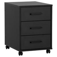 ROLLCONTAINER Schwarz  - Schwarz, MODERN, Holzwerkstoff/Kunststoff (40,1/57/50cm) - MID.YOU