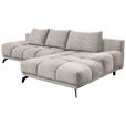 ECKSOFA in Chenille Sandfarben  - Sandfarben/Schwarz, MODERN, Textil/Metall (290/182cm) - Hom`in