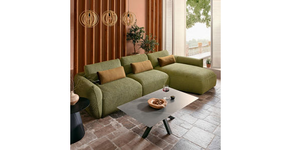 ECKSOFA Coperta in Chenille Dunkelgrün  340/190 cm  - Dunkelgrün/Schwarz, Design, Kunststoff/Textil (340/190cm) - Belluti