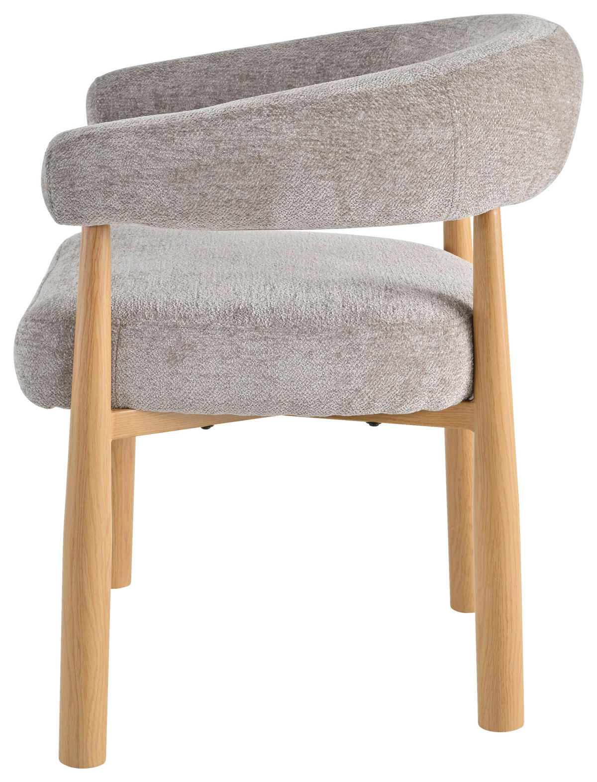 ARMLEHNSTUHL   Webstoff  Eichefarben, Beige  - Eichefarben/Beige, MODERN, Textil/Metall (61/75/61cm) - Livetastic