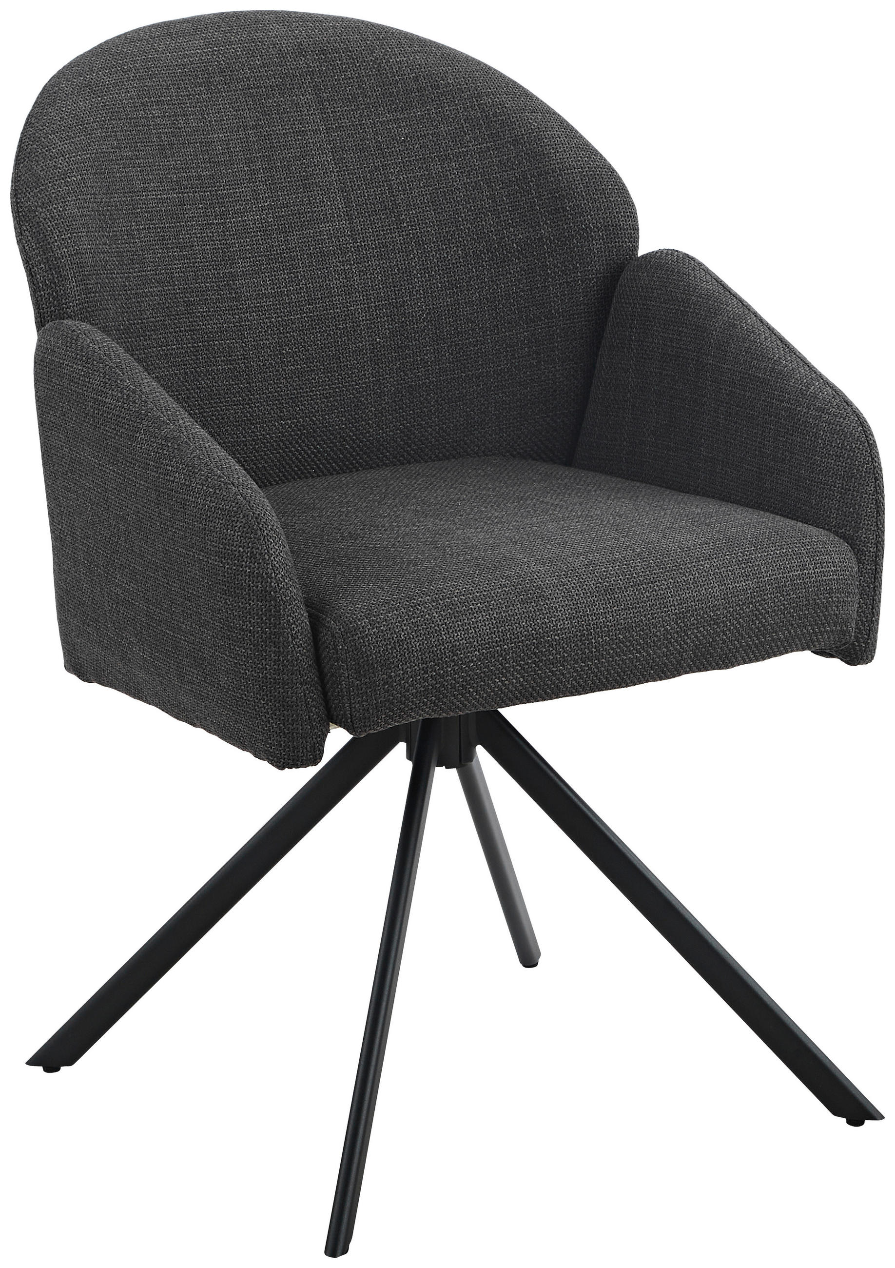 Armlehnstuhl Holly drehbar Webstoff Anthrazit, B: 56,5 cm