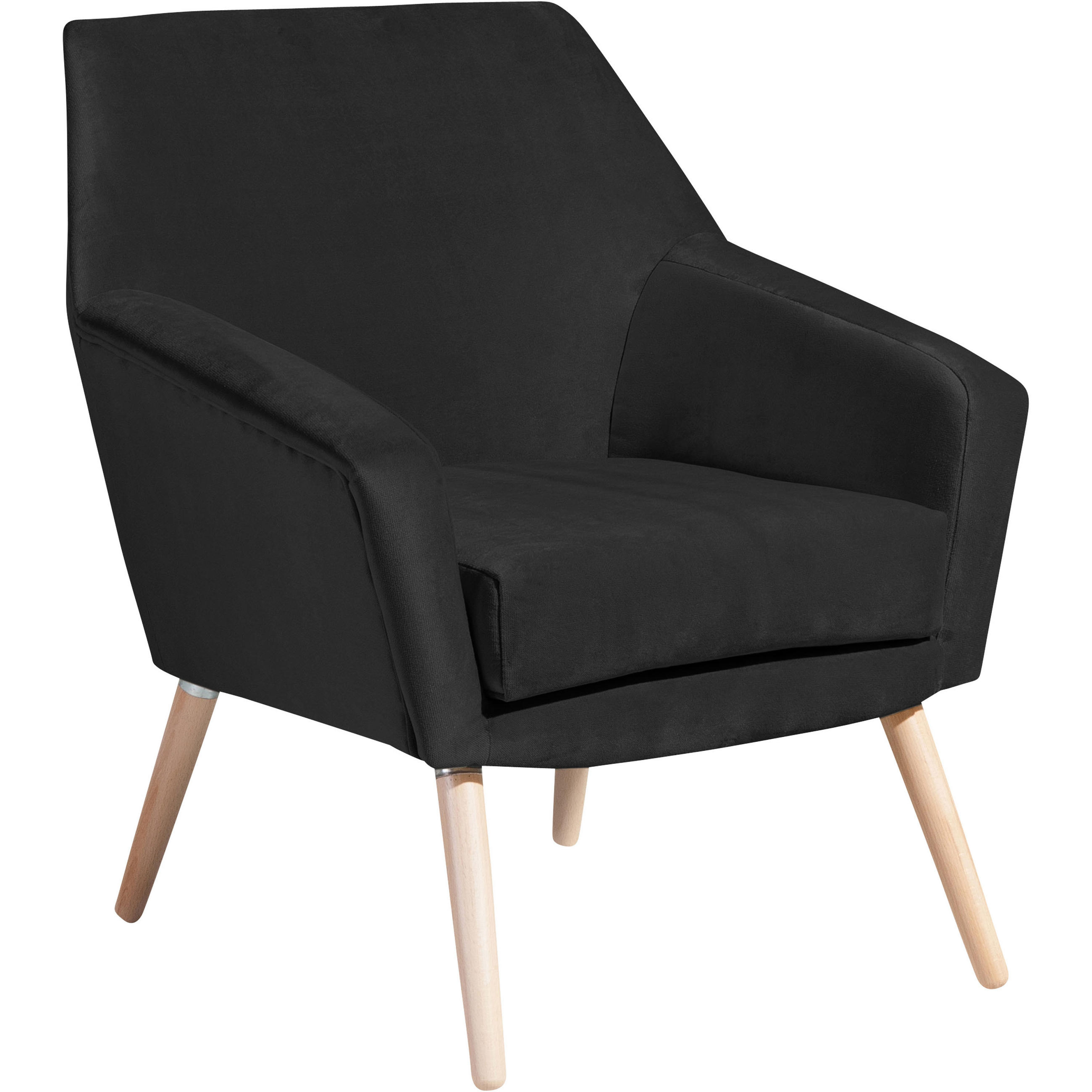 SESSEL in Samt, Velours Schwarz, Buchefarben  - Buchefarben/Schwarz, Design, Holz/Textil (67/81/71cm) - Max Winzer