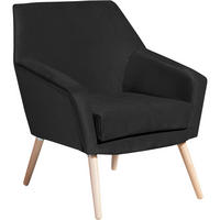 SESSEL in Samt, Velours Schwarz, Buchefarben  - Buchefarben/Schwarz, Design, Holz/Textil (67/81/71cm) - Max Winzer