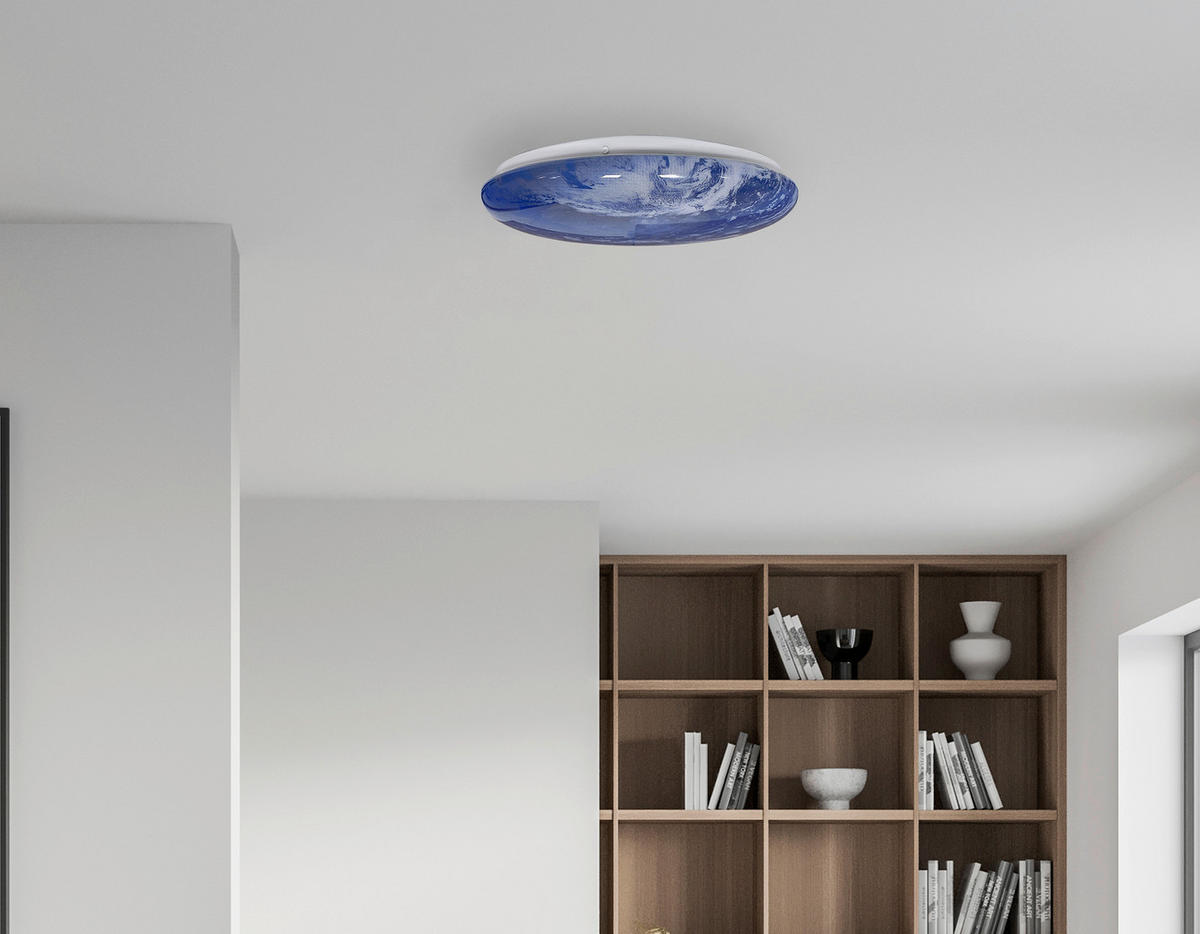 LED-DECKENLEUCHTE Tierra  8/33/33 cm  - Blau, Design, Kunststoff (8/33/33cm)