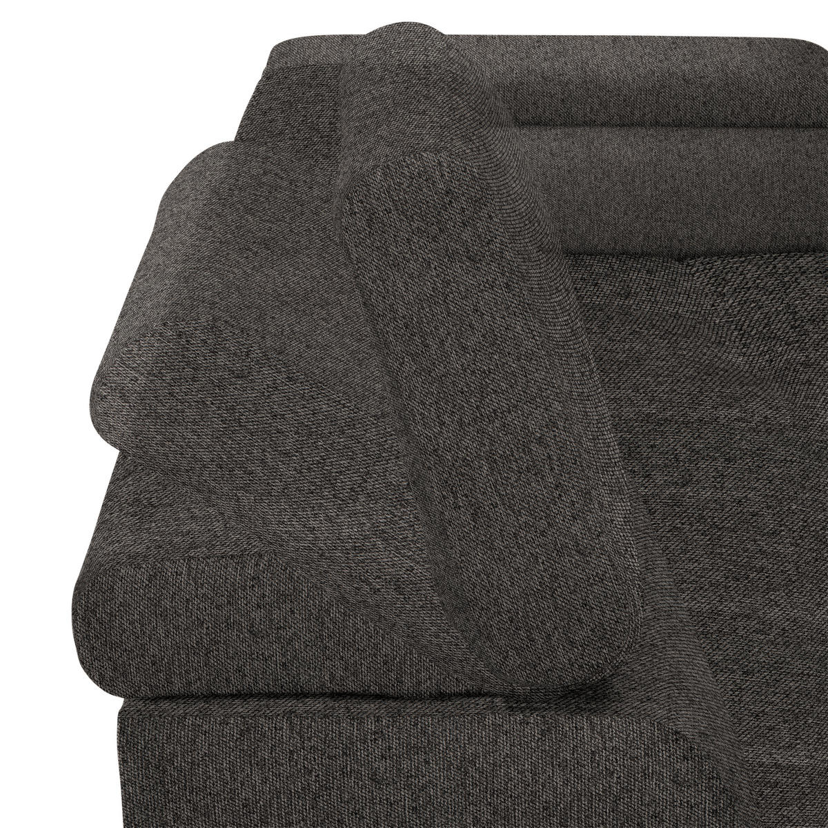 ECKSOFA in Webstoff Graubraun  - Graubraun/Schwarz, Design, Textil/Metall (270/177cm) - Welnova