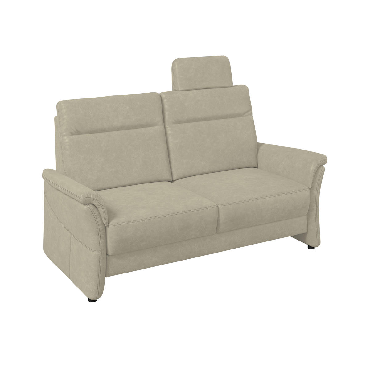 2,5-SITZER Mikrofaser Hellgrau  - Hellgrau/Schwarz, Konventionell, Kunststoff/Textil (170/99/91cm) - Elegando