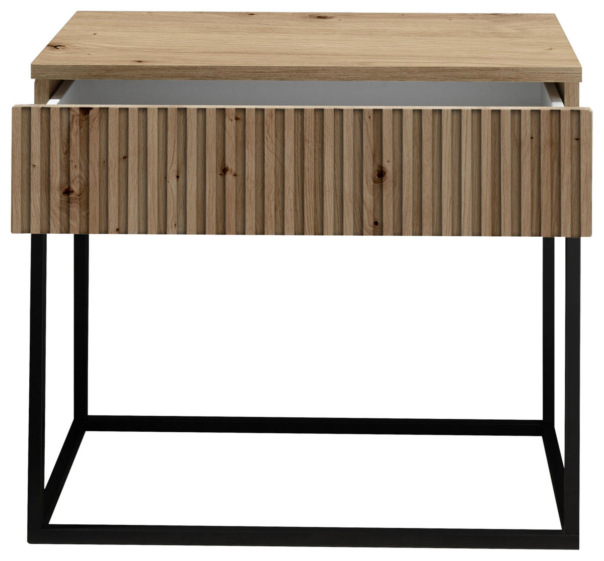 NACHTSCHRANK 60/52/38,5 cm  - Schwarz/Eiche Artisan, MODERN, Holzwerkstoff/Metall (60/52/38,5cm) - Livetastic