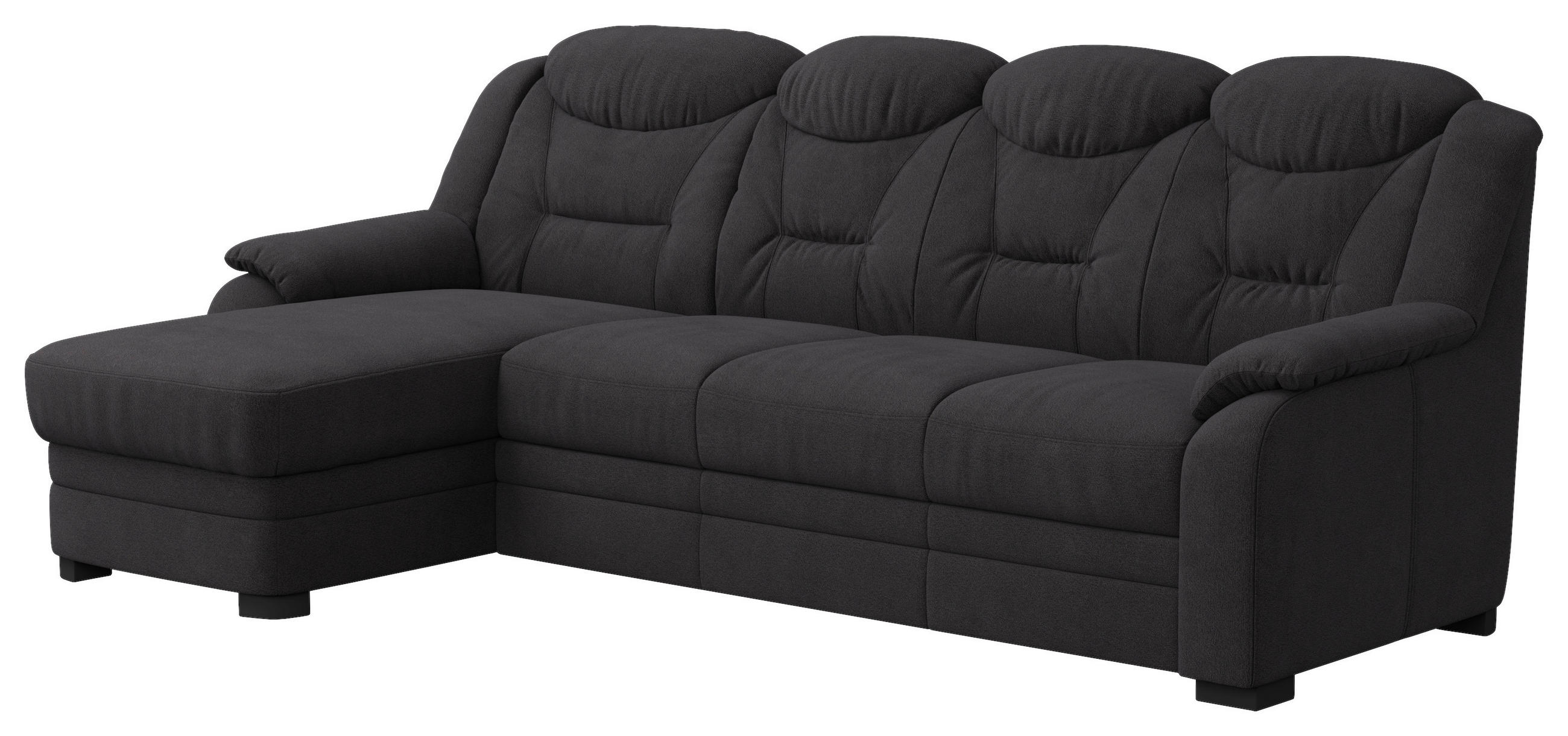 ECKSOFA in Chenille Schwarz  162/257 cm  - Schwarz, Basics, Kunststoff/Textil (162/257cm) - MID.YOU
