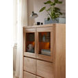 HIGHBOARD Alteiche 118/140/38 cm - Alteiche/Grau, KONVENTIONELL, Glas/Holz (118/140/38cm) - Voleo