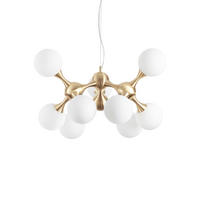 HÄNGELEUCHTE 80/65-240 cm  - Messingfarben, Design, Glas/Metall (80/65-240cm) - Ideal Lux