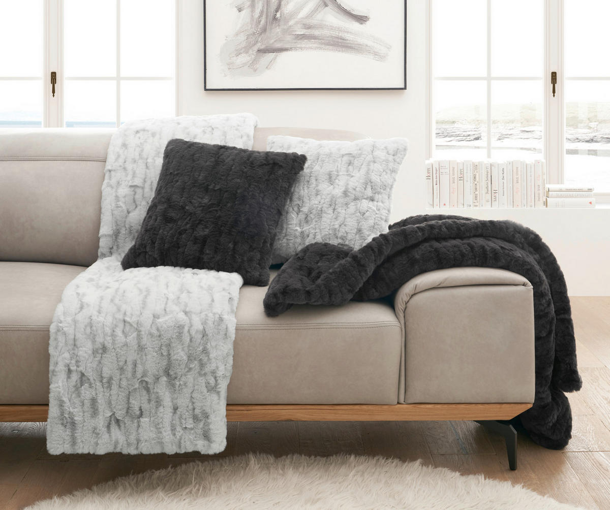 PLAID MR-Furry 130/170 cm  - Grau, Basics, Textil (130/170cm) - Musterring