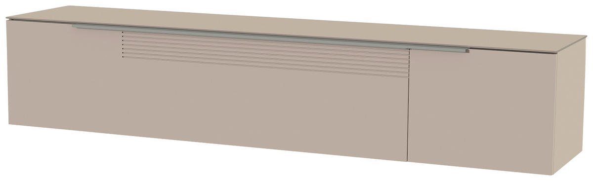 LOWBOARD  in 210/41/45 cm  - Sandfarben/Alufarben, Design, Glas/Holzwerkstoff (210/41/45cm) - Moderano