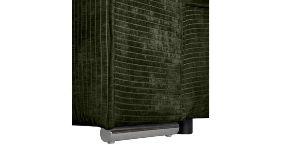 BIGSOFA Flachgewebe Dunkelgrün  - Chromfarben/Dunkelgrün, KONVENTIONELL, Textil/Metall (256/68/122cm) - Carryhome