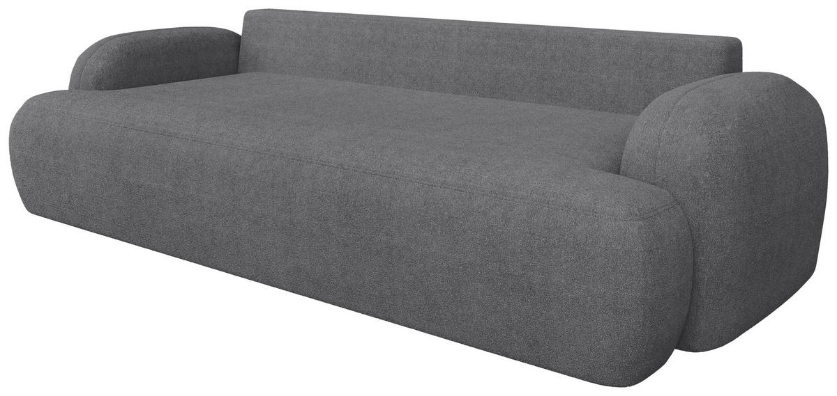 3-SITZER-SOFA Sevilla Plus in Bouclé Dunkelgrau  - Dunkelgrau/Schwarz, Design, Kunststoff/Textil (256/93/120cm) - MID.YOU