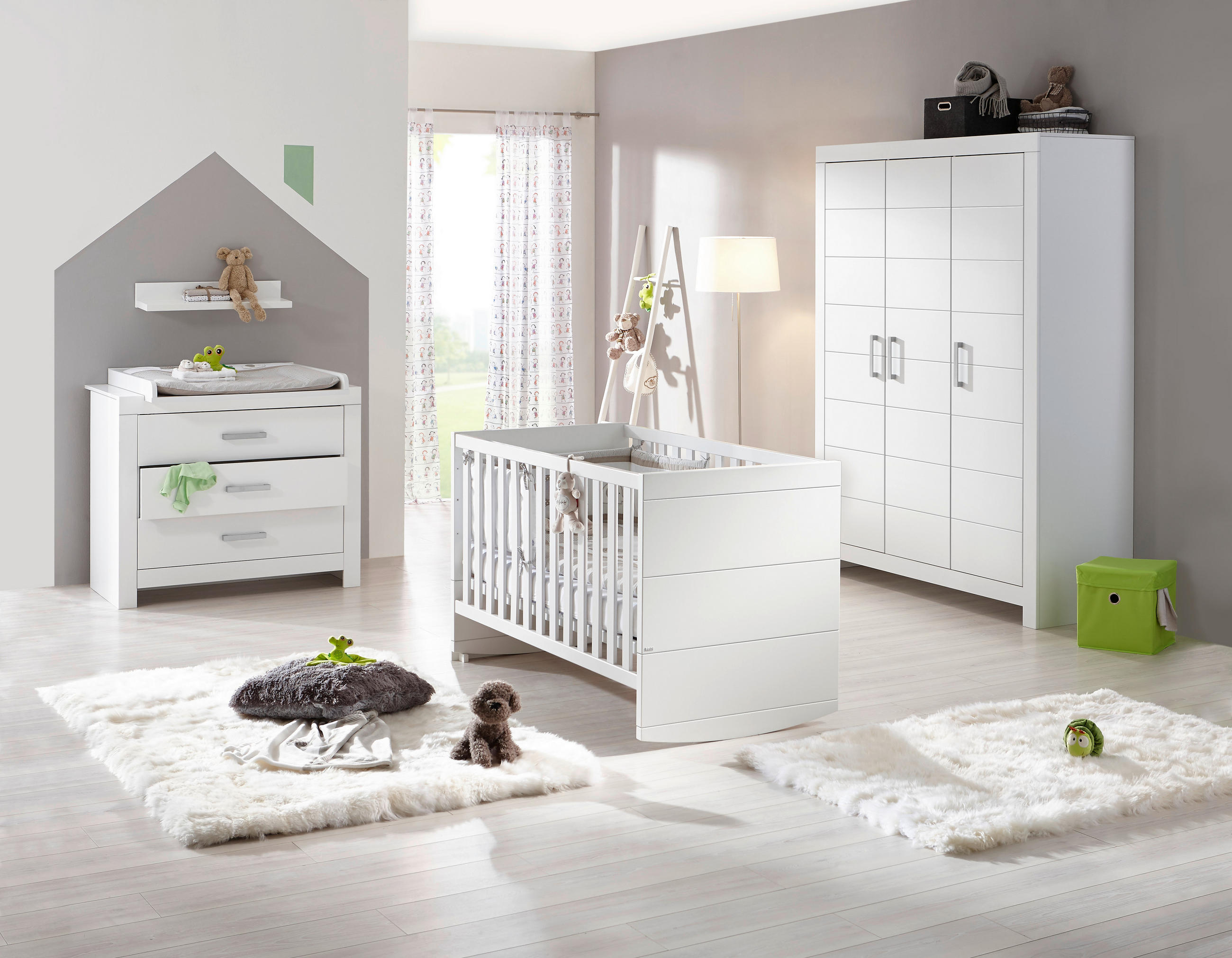 KOMMODE Fiona  in 110/91,9/55,3 cm  - Silberfarben/Weiß, Trend, Holzwerkstoff/Metall (110/91,9/55,3cm) - Paidi