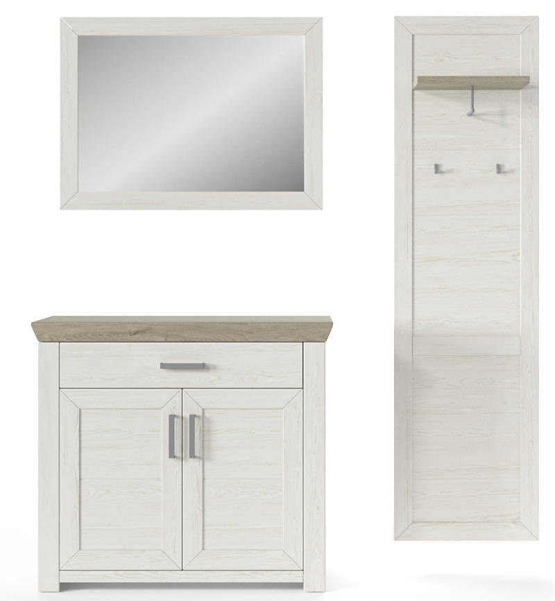GARDEROBE 3-teilig  in 172/201/42,2 cm  - Eichefarben/Pinienfarben, Basics, Holzwerkstoff (172/201/42,2cm) - SetOne by Musterring