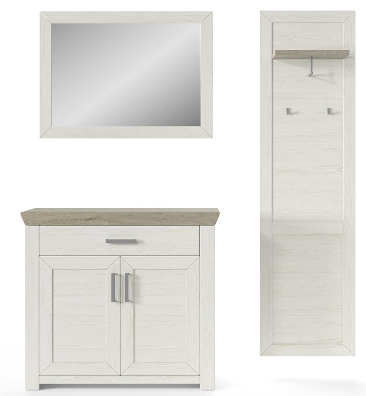 GARDEROBE 3-teilig  in 172/201/42,2 cm  - Eichefarben/Pinienfarben, Basics, Holzwerkstoff (172/201/42,2cm) - SetOne by Musterring