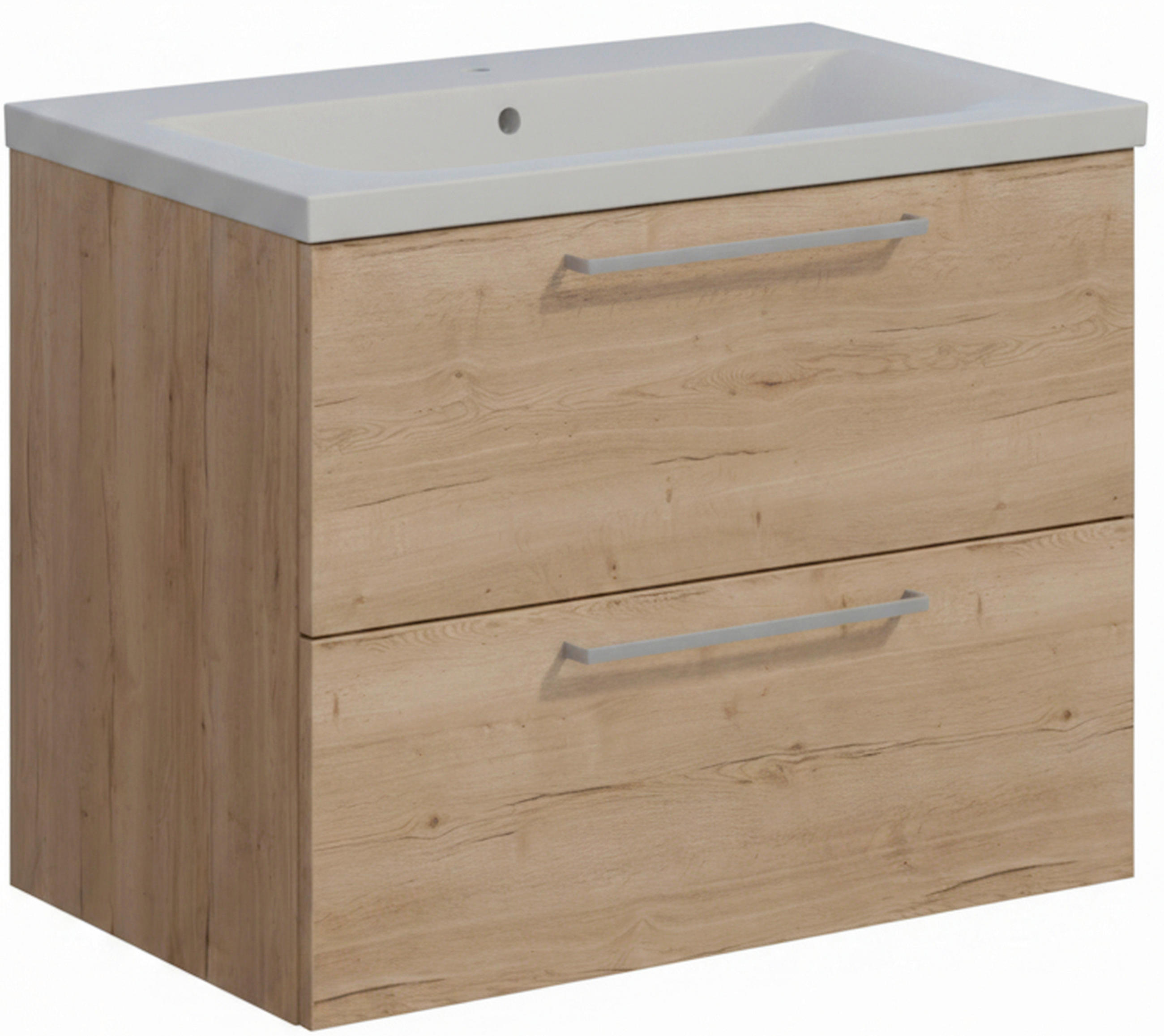 WASCHTISCHKOMBI 81 cm  - Chromfarben/Eichefarben, MODERN, Keramik/Holzwerkstoff (81cm) - Celina Home