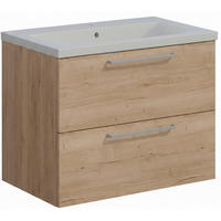 WASCHTISCHKOMBI 81 cm  - Chromfarben/Eichefarben, MODERN, Keramik/Holzwerkstoff (81cm) - Celina Home