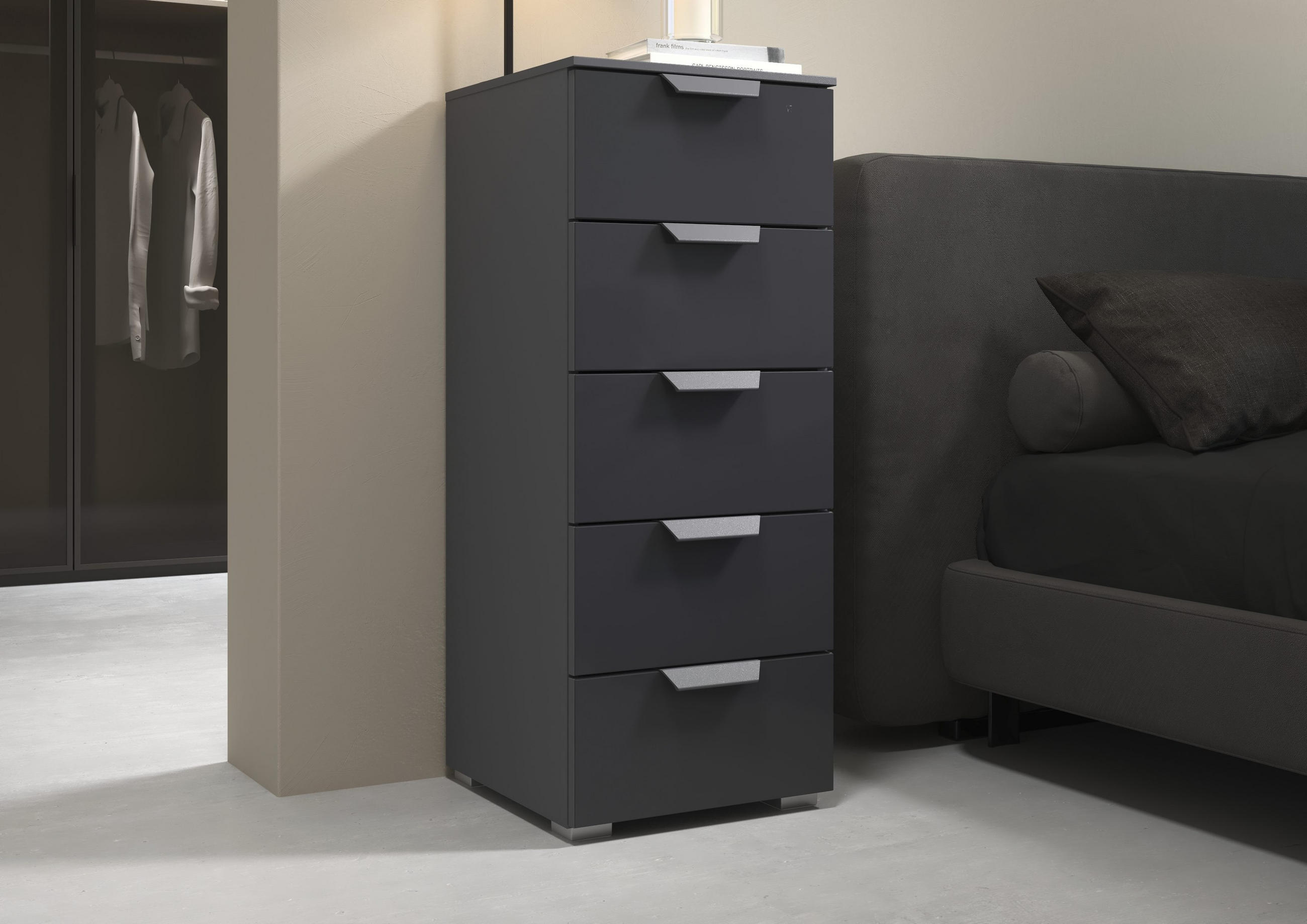 KOMMODE  in 40/100/35 cm  - Dunkelgrau, Design, Glas/Holzwerkstoff (40/100/35cm) - Carryhome