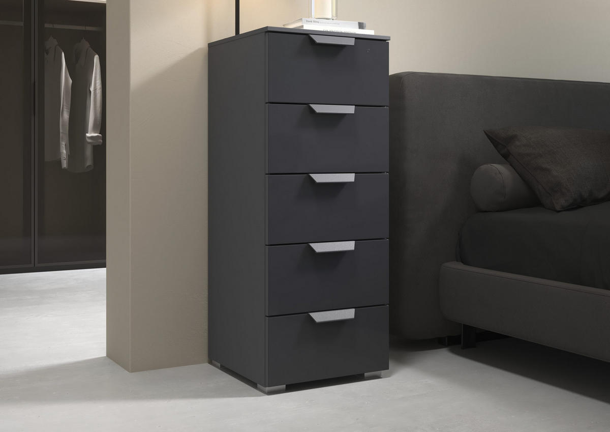 KOMMODE  in 40/100/35 cm  - Dunkelgrau, Design, Glas/Holzwerkstoff (40/100/35cm) - Carryhome