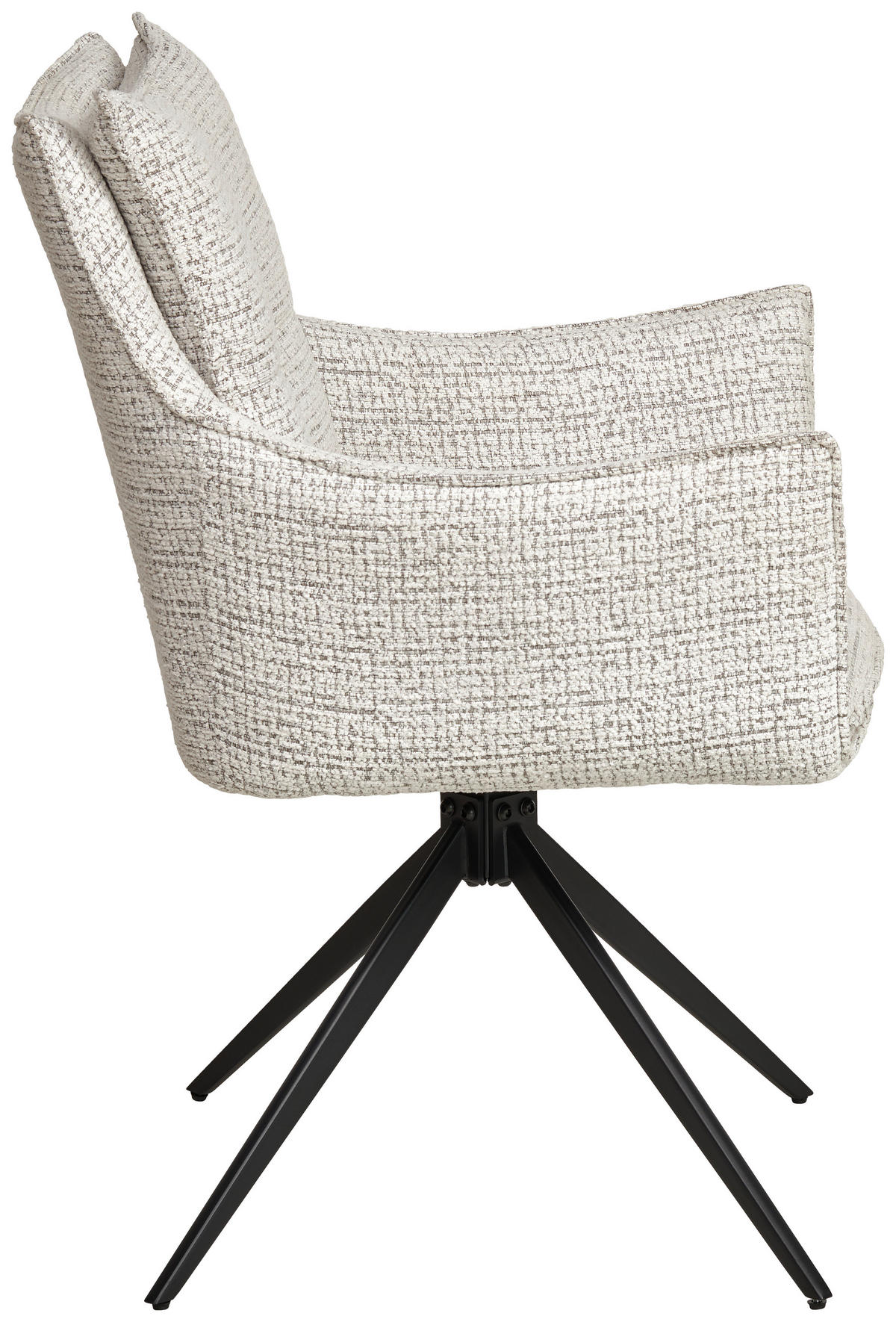 ARMLEHNSTUHL  in Eisen Webstoff  - Beige/Schwarz, MODERN, Textil/Metall (67/91/62cm) - MID.YOU