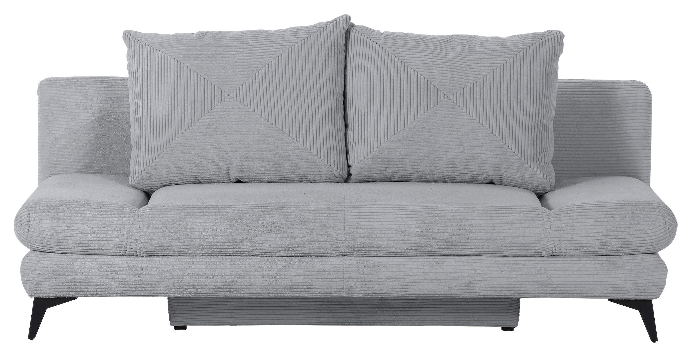 SOFA LEŽAJ svetlosiva  - svetlosiva/crna, Konvencionalno, tekstil/metal (200/78/95cm) - home24