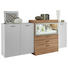 SIDEBOARD Balkeneiche furniert lackiert Eichefarben, Weiß - Edelstahlfarben/Eichefarben, Design, Holz/Holzwerkstoff (265/128/52cm) - Ambiente by Hülsta
