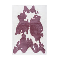 HOCHFLORTEPPICH 120/160 cm Rabbit Animal Lilac / Weiß Lila, Weiß rechteckig  - Lila/Weiß, KONVENTIONELL, Textil (120/160cm) - Kayoom