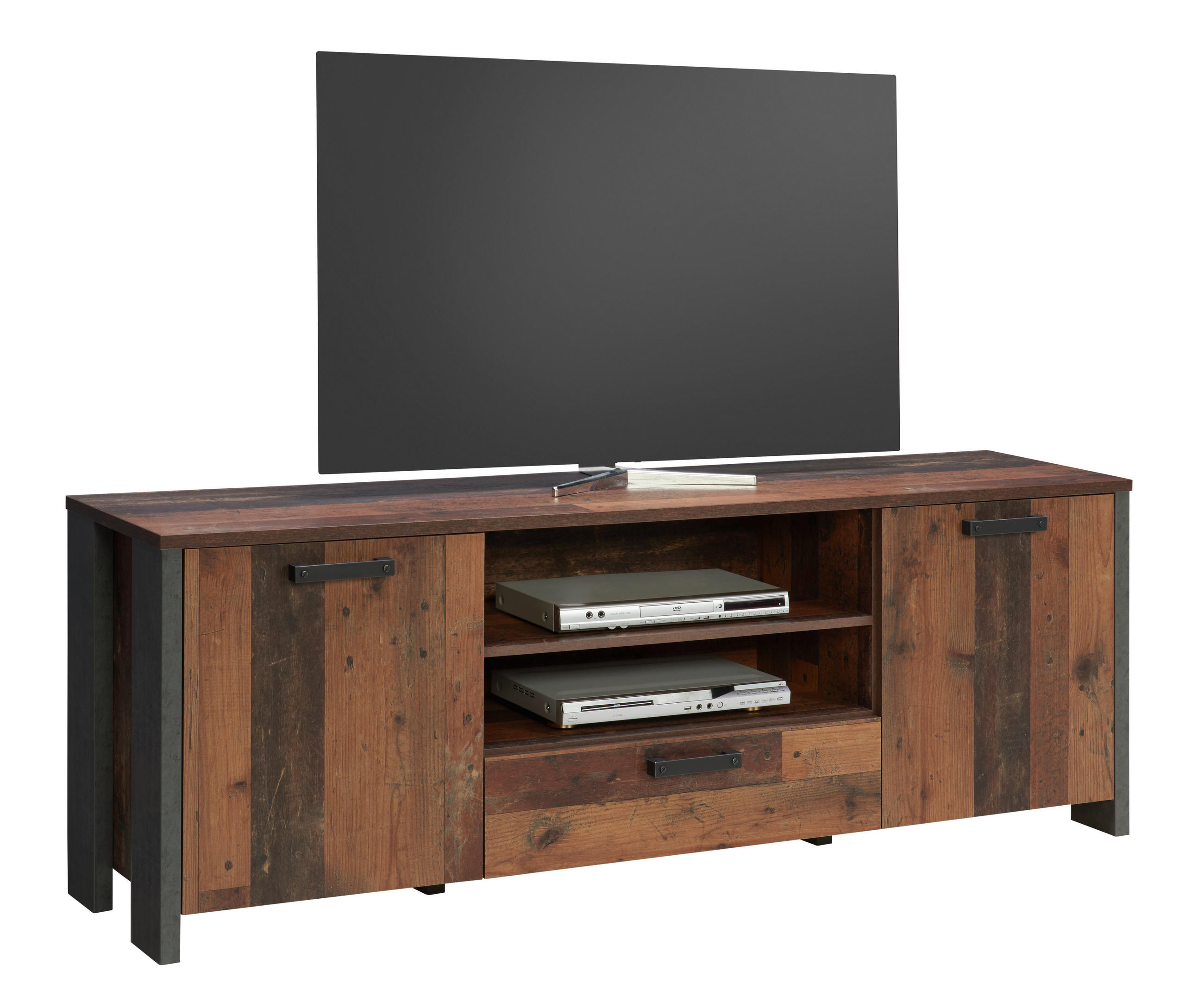 TV-SZEKRÉNY 181,4/64/41,6 cm  - sötétbarna/barna, Trend, műanyag/faalapú anyag (181,4/64/41,6cm) - Carryhome