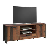 LOWBOARD  in 181,4/64/41,6 cm  - Dunkelgrau/Dunkelbraun, Trend, Holzwerkstoff/Kunststoff (181,4/64/41,6cm) - Carryhome