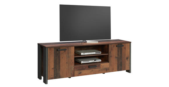 LOWBOARD  in 181,4/64/41,6 cm  - Dunkelgrau/Dunkelbraun, Trend, Holzwerkstoff/Kunststoff (181,4/64/41,6cm) - Carryhome